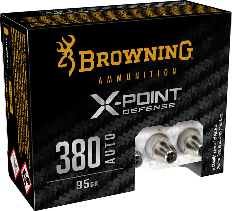 Browning B191703802 X-Point Hollow Point 95 Grain .380 ACP/Auto 1000 fps