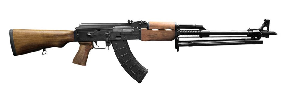 Zastava Arms Usa ZR72762W ZPAP M72 RPK 7.62x39mm 30+1 21" Black Finned Barrel Black, Black Steel Receiver, Fixed Walnut Stock, Detachable Bipod