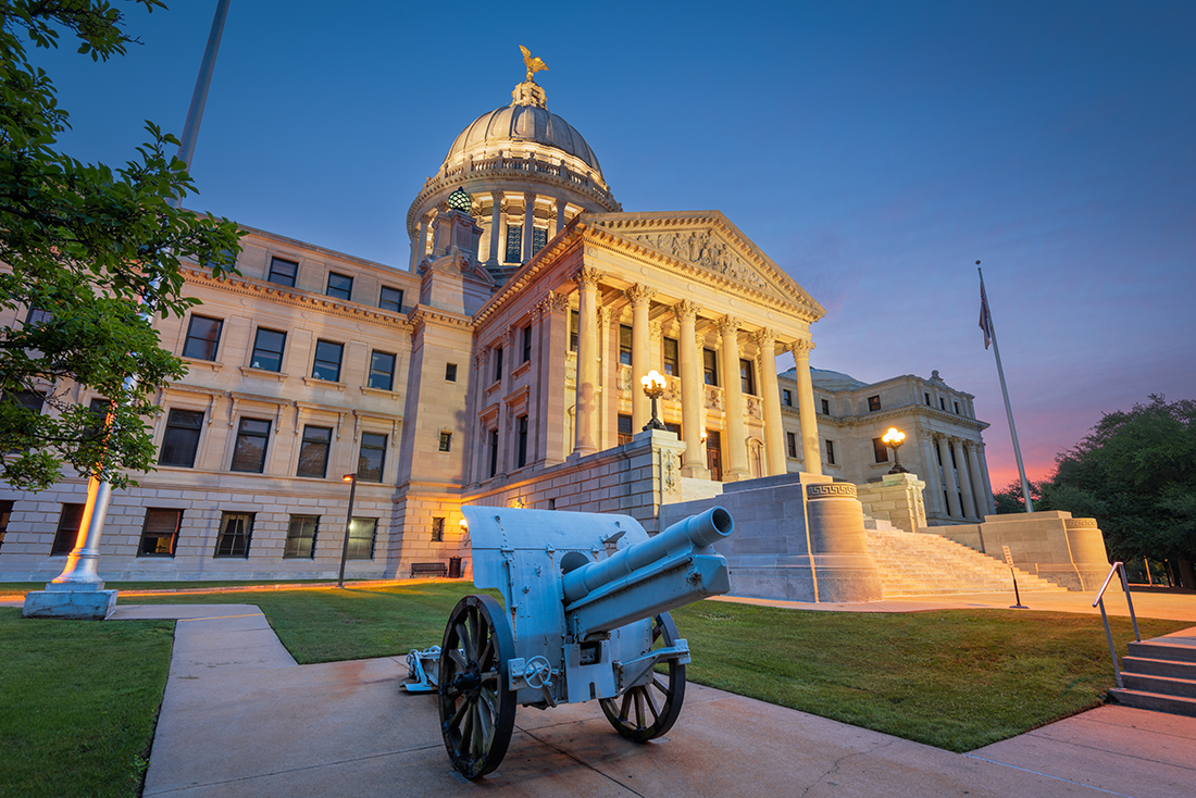 Mississippi State Capitol in Jackson, Mississippi, USA at twilight. Mississippi State Capitol in Jackson, Mississippi, USA at twilight.